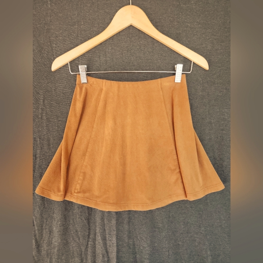 Faux Suede Mini Circle Skirt